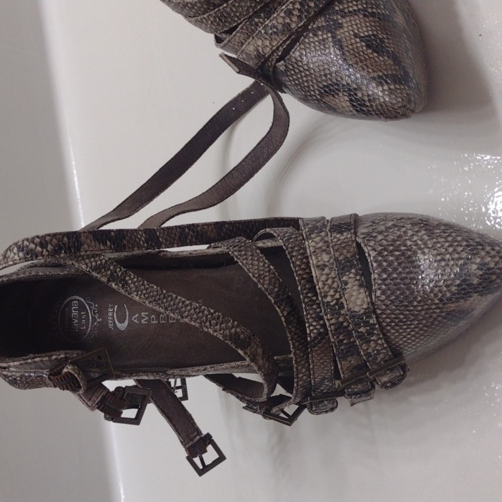 Jeffrey Campbell Snakeskin Lace-Up Heels - Picture 2 of 4